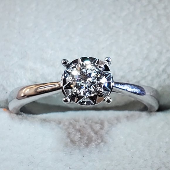 New 14K Diamond Solitaire Engagement Ring - Picture 1 of 10